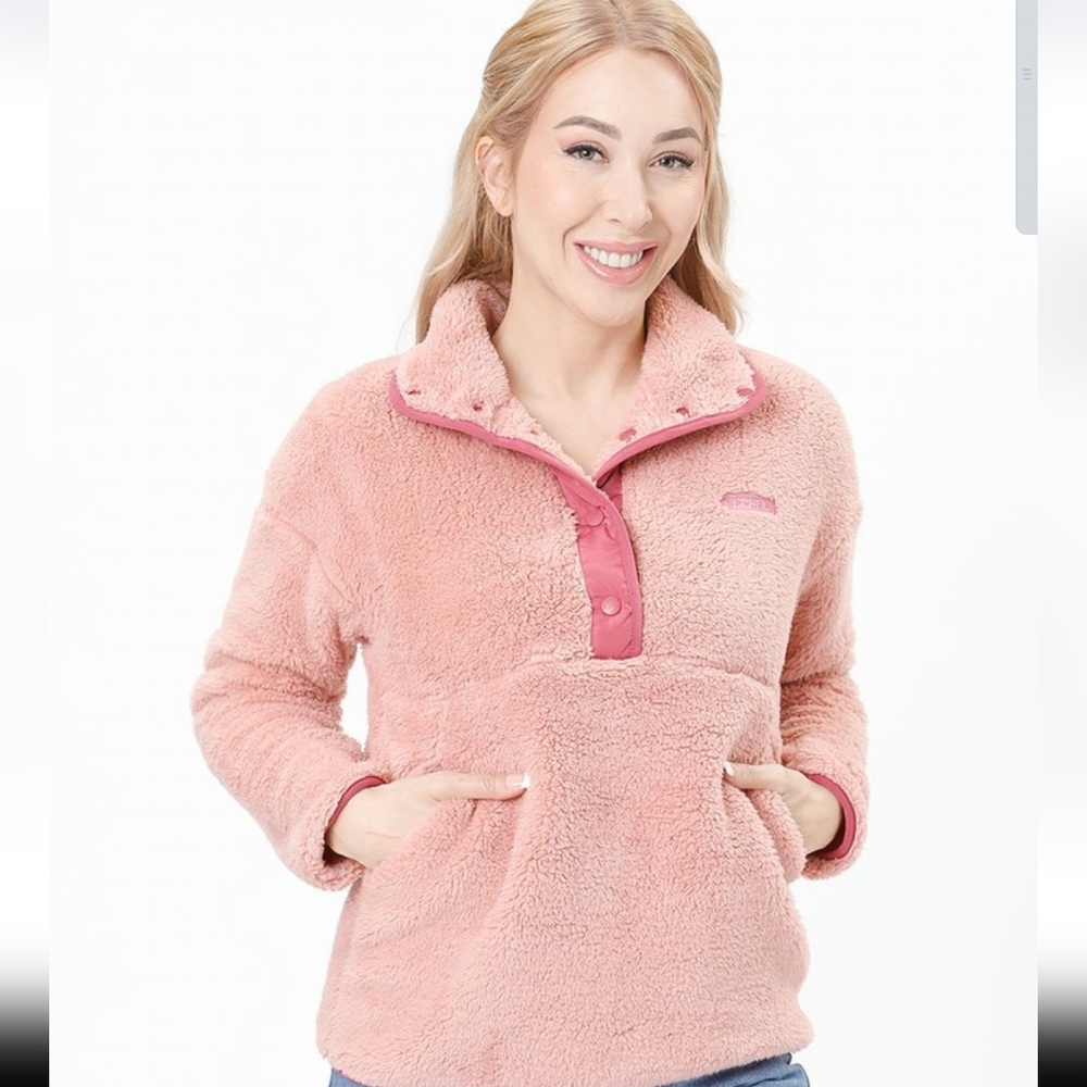NWT Spyder Cozy Snap Button Pullover in Misty Rose